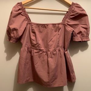 Abercrombie & Fitch pink peplum blouse
